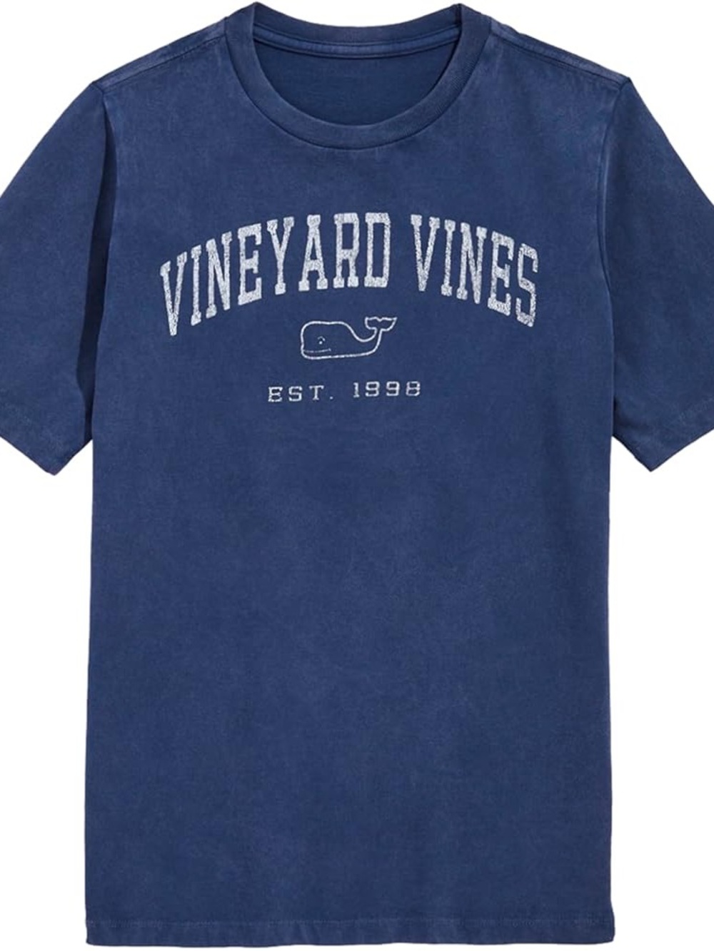 Vineyard Vines Blue Logo Tee with Whale Print - Boys L